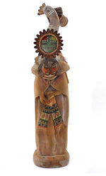 Leroy Hongeva - Hopi "Dance of the Water Serpent" Kachina c. 1980-90s, 17.25" x 4" x 6.75"