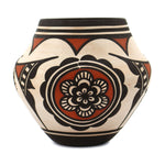 Carlos Laate - Zuni Polychrome Jar with Heartline Deer and Butterfly Design c. 2003, 6.75" x 7.5"