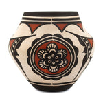 Carlos Laate - Zuni Polychrome Jar with Heartline Deer and Butterfly Design c. 2003, 6.75" x 7.5"