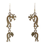 Glenn & Irene Sandoval - Navajo - Silver Necklace, French Hook Earrings and Silver Pin Set with Kokopelli Design c. 1970-80s