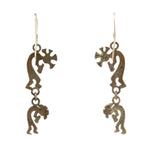 Glenn & Irene Sandoval - Navajo - Silver Necklace, French Hook Earrings and Silver Pin Set with Kokopelli Design c. 1970-80s