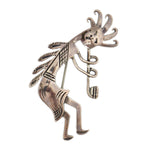 Glenn & Irene Sandoval - Navajo - Silver Necklace, French Hook Earrings and Silver Pin Set with Kokopelli Design c. 1970-80s