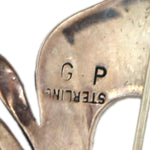 Glenn & Irene Sandoval - Navajo - Silver Necklace, French Hook Earrings and Silver Pin Set with Kokopelli Design c. 1970-80s