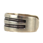 Riley Polequaptewa & Hopi Silver Crafts Guild - Hopi - Silver Overlay Bracelet c. 1970-80s, size 6.75