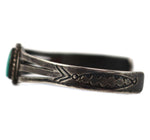 Navajo - Turquoise and Silver Bracelet with Stamped Design c. 1960s, size 5.875