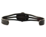 Navajo - Turquoise and Silver Bracelet with Stamped Design c. 1960s, size 5.875