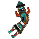 Zuni - Multi-Stone Inlay and Silver Rainbow God Pin c. 1930-40s, 2" x 3"