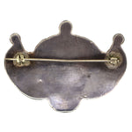 Navajo - Blue Gem Turquoise and Silver Pin c. 1940s, 1.625" x 2.125"