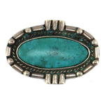 Navajo - Turquoise and Sterling Silver Pin c. 1940s, 1" x 1.5"