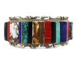 Alvin Yellowhorse (b. 1968) - Navajo - Contemporary Multi-Stone Cobble Inlay and Sterling Silver Bracelet, size 6.5