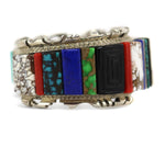 Alvin Yellowhorse (b. 1968) - Navajo - Contemporary Multi-Stone Cobble Inlay and Sterling Silver Bracelet, size 6.5