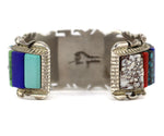 Alvin Yellowhorse (b. 1968) - Navajo - Contemporary Multi-Stone Cobble Inlay and Sterling Silver Bracelet, size 6.5