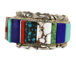 Alvin Yellowhorse (b. 1968) - Navajo - Contemporary Multi-Stone Cobble Inlay and Sterling Silver Bracelet, size 6.5