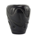 Helen Shupla (1928-1985) - Santa Clara Black Vase with Carved Avanyu Design c. 1960-70s, 4" x 3.5"