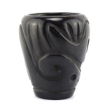 Helen Shupla (1928-1985) - Santa Clara Black Vase with Carved Avanyu Design c. 1960-70s, 4" x 3.5"