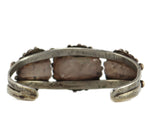 Navajo - Turquoise and Silver Bracelet with Flower Design c. 1950s, size 6.5