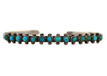 Zuni - Turquoise and Silver Row Bracelet c. 1940s, size 6
