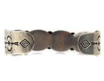 Navajo - Turquoise and Silver Bracelet with Stamped Design c. 1930-40s, size 6.75