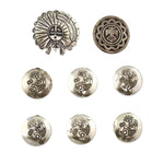 Group of 8: Navajo Silver Button Covers c. 1960s