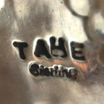 Franklin and Verna Tahe - Navajo - Sterling Silver Overlay Bracelet with Stamped Design c. 1980s, size 7.25