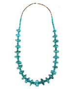 Santo Domingo (Kewa) - Turquoise Nugget and Heishi Necklace c. 1950-60s, 33" length