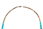 Santo Domingo (Kewa) - Turquoise Nugget and Heishi Necklace c. 1950-60s, 33" length