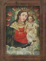 Rafael Laspron - "Refugium Peccatorum" Spanish Colonial Retablo, 13.25" x 9.75"