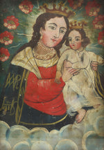 Rafael Laspron - "Refugium Peccatorum" Spanish Colonial Retablo, 13.25" x 9.75"