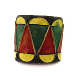 Taos Leather and Wood Rattle c. 1950s, 7.75" x 2.25" x 2.125"