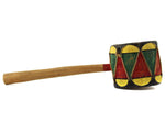 Taos Leather and Wood Rattle c. 1950s, 7.75" x 2.25" x 2.125"