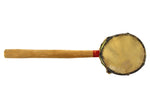 Taos Leather and Wood Rattle c. 1950s, 7.75" x 2.25" x 2.125"