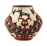 Wanda Aragon Dzinats'ituwits'a (b. 1948) - Acoma Polychrome Vase with Heartline Deer Design c. 1990, 2.5" x 2.75"