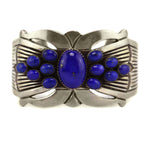 Rick Martinez - Navajo - Lapis Lazuli and Sterling Silver Bracelet c. 1980s, size 6.5