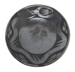 Santana (1909-2002) and Adam (1903-2000) Martinez - San Ildefonso Black on Black Gunmetal Plate with Avanyu Design c. 1960-70s, 10.75" diameter
