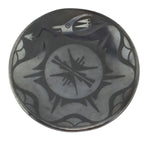 Maria Martinez (1887-1980) - San Ildefonso Black on Black Gunmetal Plate, signed Maria Poveka and Painted by Popovi Da c. 1960s, 6" diameter