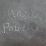 Maria Martinez (1887-1980) - San Ildefonso Black on Black Gunmetal Plate, signed Maria Poveka and Painted by Popovi Da c. 1960s, 6" diameter