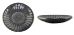 Maria Martinez (1887-1980) and Popovi Da (1922-1971) - San Ildefonso Black on Black Gunmetal Plate with Feather Design c. 1960s, 6" diameter