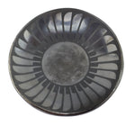 Maria Martinez (1887-1980) and Popovi Da (1922-1971) - San Ildefonso Black on Black Gunmetal Plate with Feather Design c. 1960s, 6" diameter