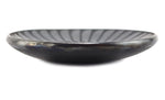 Maria Martinez (1887-1980) and Popovi Da (1922-1971) - San Ildefonso Black on Black Gunmetal Plate with Feather Design c. 1960s, 6" diameter