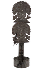Spanish Colonial Tin Candlestick Holder Set, 11" x 2.75" x 4.25"