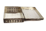 Mexican - Vintage Silver Lidded Box with Carved Malachite Inlay, 1.25" x 4.25" x 3.25"