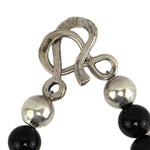 Miramontes - Silver New Mexico Cross with Naja and Onyx Beads, 26" length