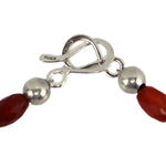Miramontes - Contemporary Sterling Silver New Mexico Cross with Naja and Faceted Carnelian Beads, 27" length
