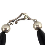 Miramontes - Striped Agate and Silver Pendant with Long Faceted Onyx Beads, 20" length