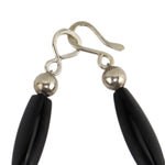 Miramontes - Agate Stone and Sterling Silver Pendant with Long Faceted Onyx Beads, 24" length