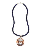 Miramontes - Changing Woman Pendant with Lapis Rondell Beads, 26" length