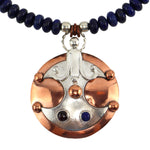 Miramontes - Changing Woman Pendant with Lapis Rondell Beads, 26" length