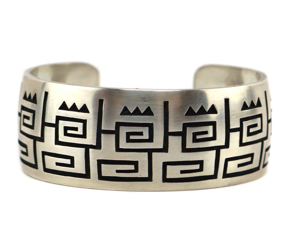 Harold Lomayaktewa - Hopi - Sterling Silver Overlay Bracelet with Pict