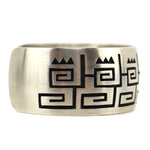 Harold Lomayaktewa - Hopi - Sterling Silver Overlay Bracelet with Pictorial Designs c. 1980-90s, size 6.75