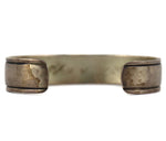 Navajo - Coral Chip Inlay and Silver Bracelet with Stamped Design c. 1970s, size 6.25